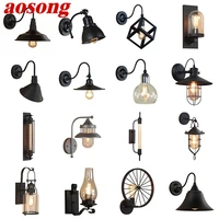 aosong retro wall lamp loft vintage contemporary industrial style sconces light corridor for home