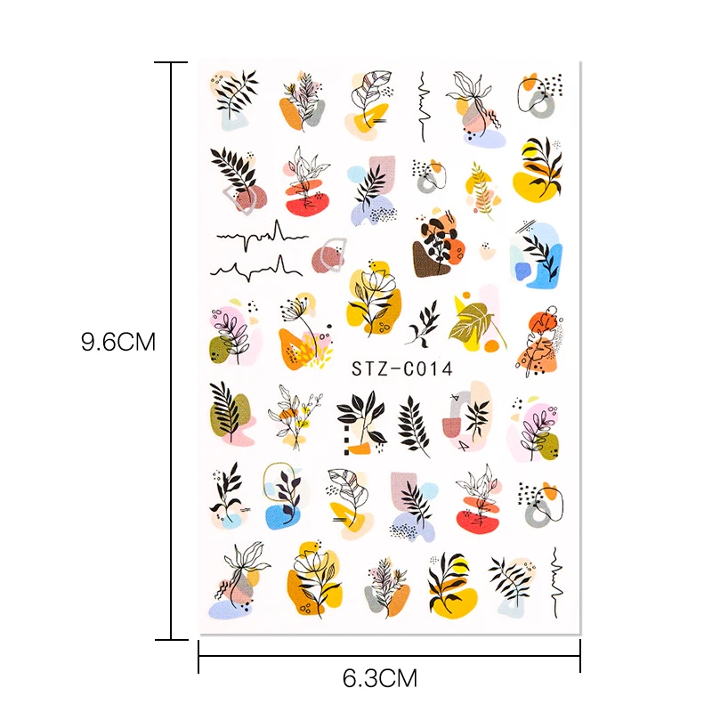 

MSRUIOO Abstract Lady Face Nail Decals Water Black Leaf Sliders Paper Nail Art Decor Sticker Manicures Foils Decoration