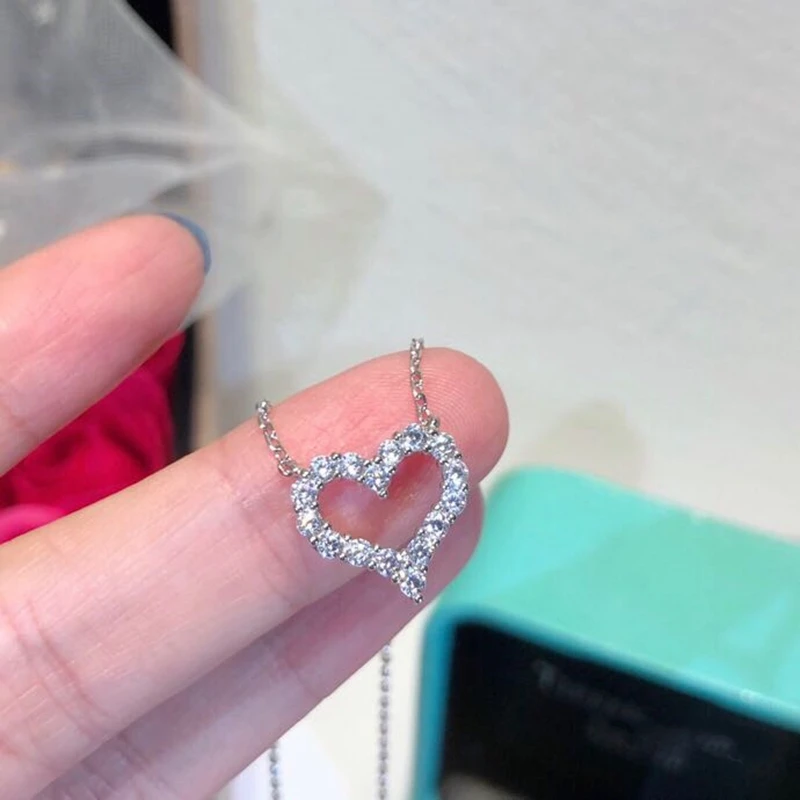 Женское свадебное ожерелье из чистого серебра 925 пробы массивное маленькое