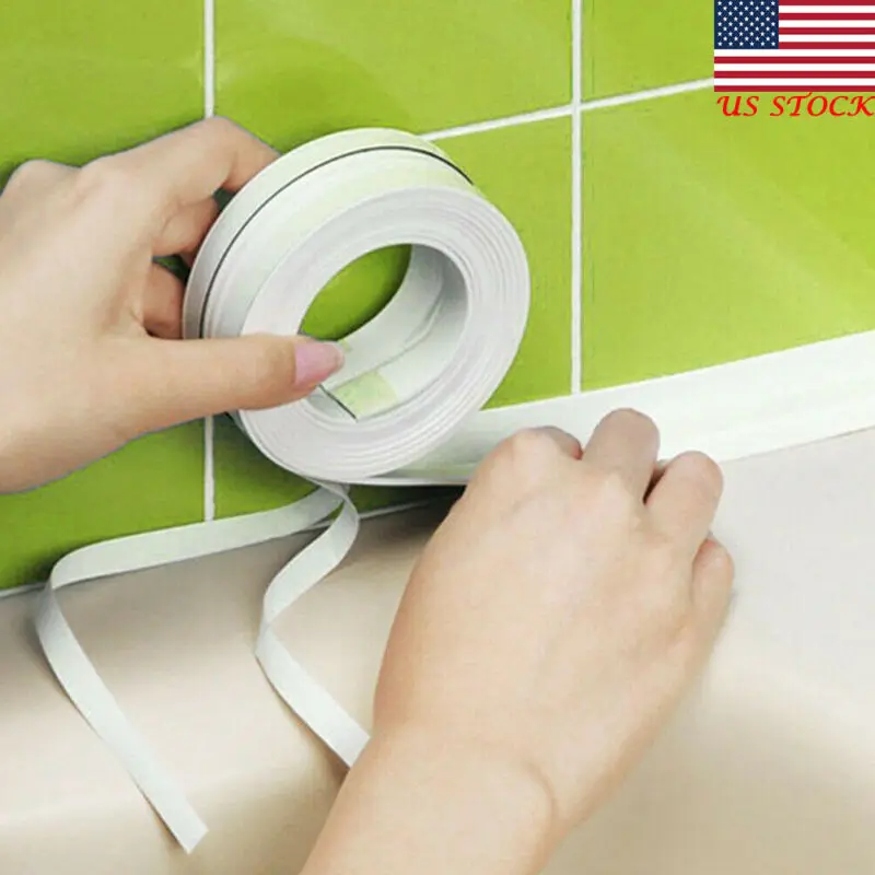 

3.2mx38mm Bathroom Shower Sink Bath Sealing Strip Tape Caulk Strip Self Adhesive Waterproof Wall Sticker for Bathroom Kitchen