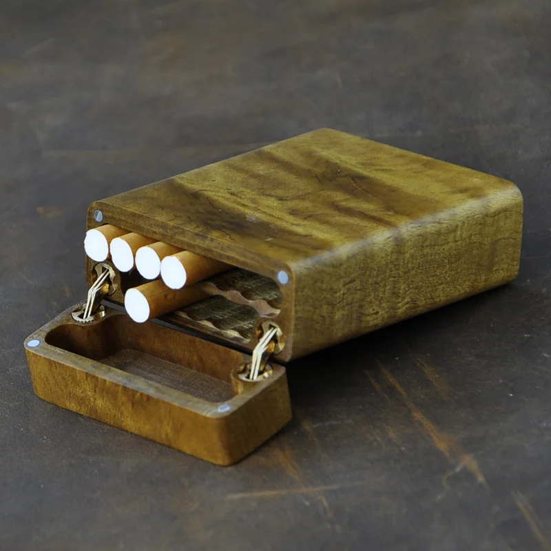 Сигаретная коробка из твердой древесины материал с отверстиями золотой наньму