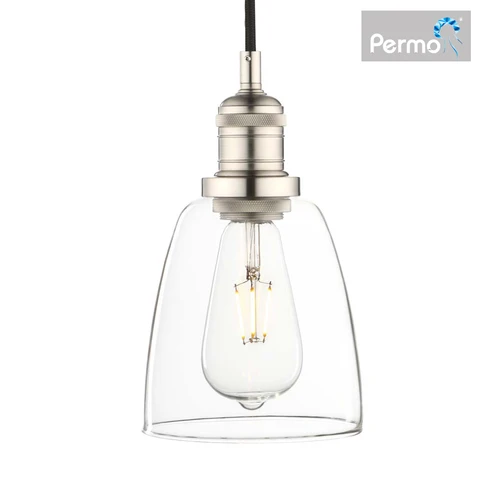 Permo винтажный светильник накаливания, подвесной мини-светильник из прозрачного стекла, Потолочный подвесной светильник, 1 светильник
