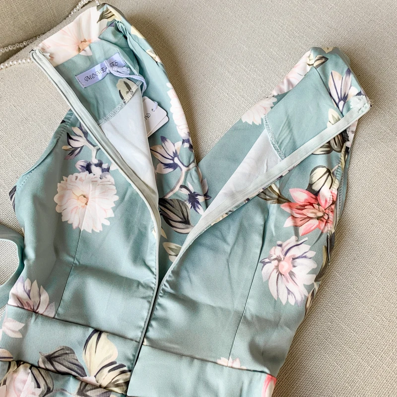 

Spring Summer Jumpsuits&Rompers Women's Clothing Floral Sashes Turn-Down Collar Women Female Loose A-line High Waist Playsuits