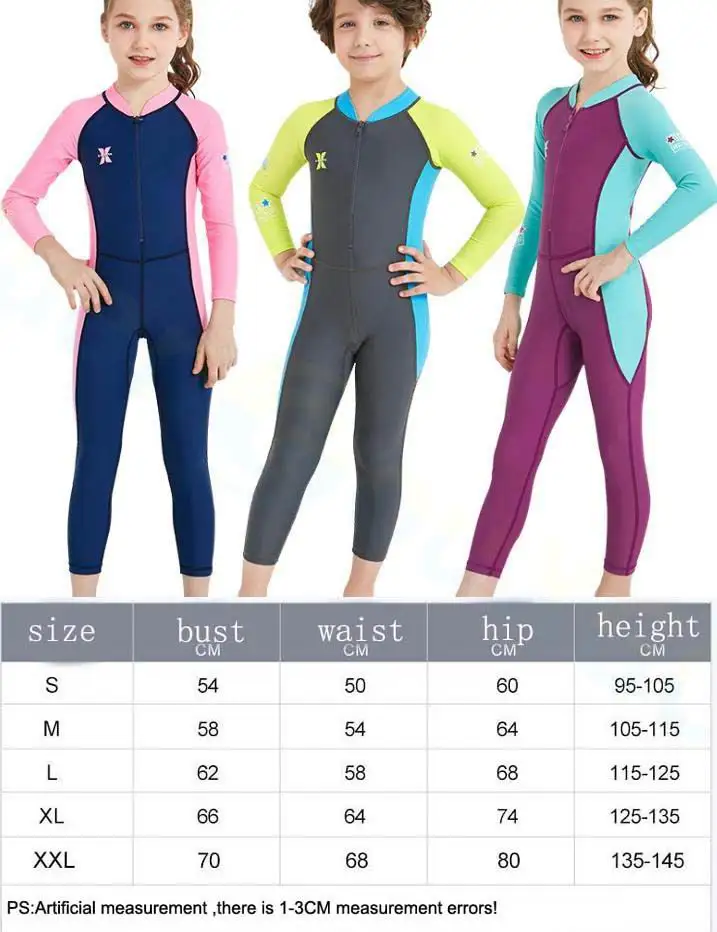 Слитный Детский костюм для дайвинга купальник с длинными рукавами девочек
