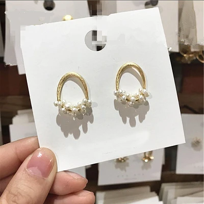 A AOMU модные серьги-подвески из серебра S925 пробы с жемчугом и золотыми металлическими полыми подвесками для женщин и девушек, вечерние ювелирные изделия, подарок, аксессуары - Окраска металла: A