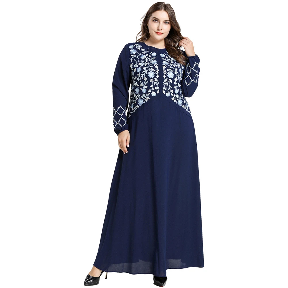 Новое мусульманское женское платье в Дубае Abaya длинное макси с вышивкой