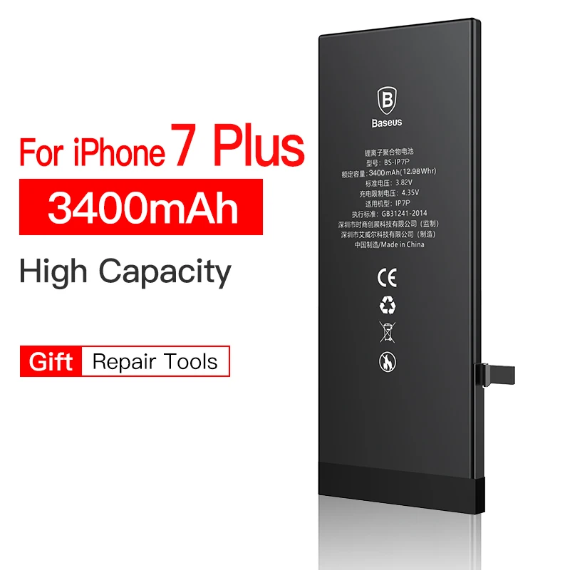 Для iPhone 7 7 Plus 7plus батарея Baseus батарея для мобильного телефона Высокая емкость батарея Оригинальная Замена Батарея для iPhone7 7p - Цвет: 3400mAh For iP 7Plus