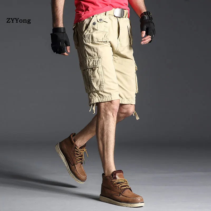 Шорты мужские, хлопковые, с несколькими карманами, летние от AliExpress WW
