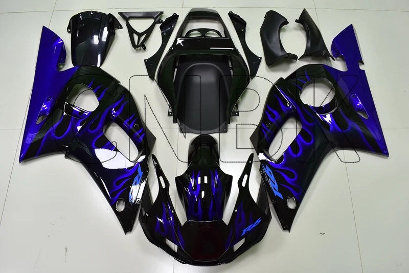 Для YAMAHA YZFR6 2002 обтекатель для черный синий пламя YZF600 R6 1998 - наборы обтекателей |
