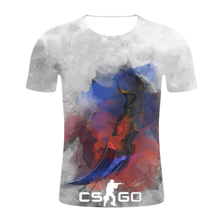 Серый CS GO футболка для геймеров,, горячая Распродажа, счетчик Страйк, глобальная атака, CSGO, Мужская футболка, высшее качество, брендовая одежда, забавная 3D футболка - Цвет: Серый