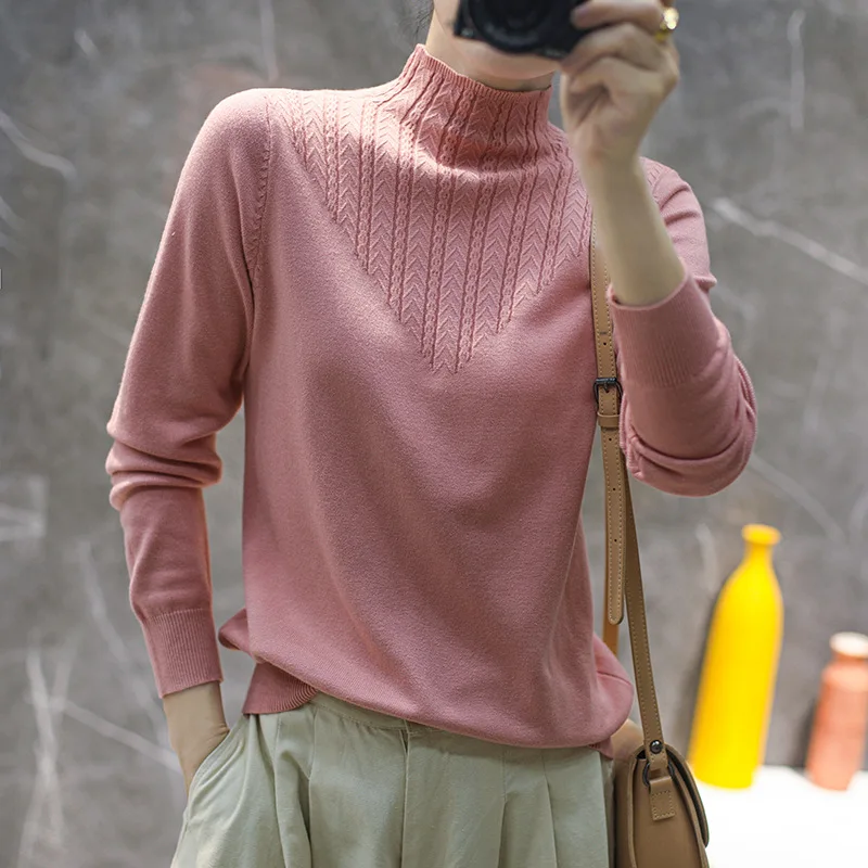 

Sweater Woman new autumn and winter long sleeves with a slim bottom blouse half turtleneck sweater DZA289--DZA299