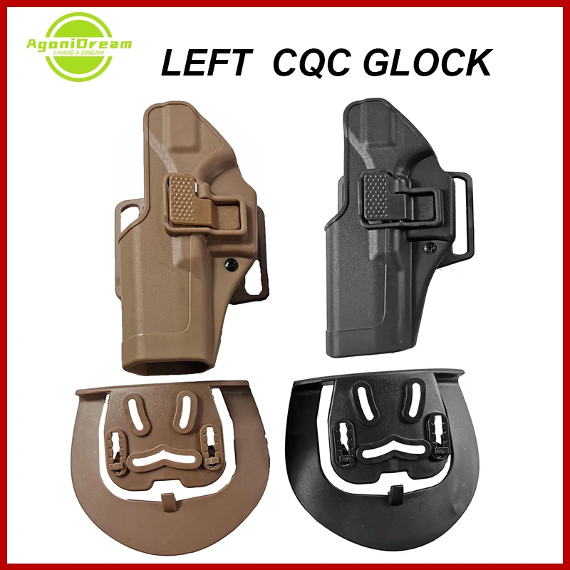 

Tactical Military CQC Glock 17 19 22 23 31 32 Airsoft Pistol Belt Holster Glock Pistol Hunting Accessories Gun Case Left Hand