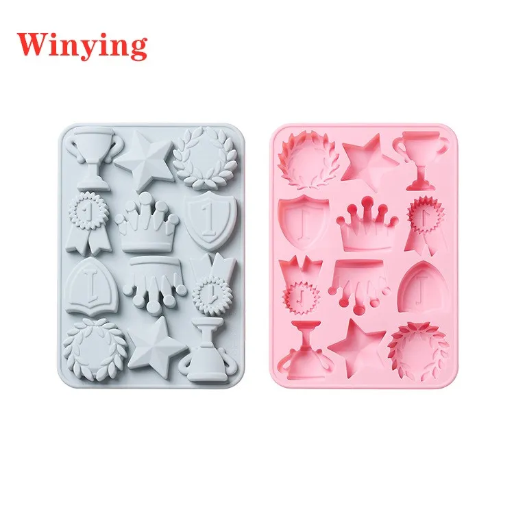 12 Holes Crown DIY Baking Mold Handmade nonstick Silicone Cake Chocolate Cookies
