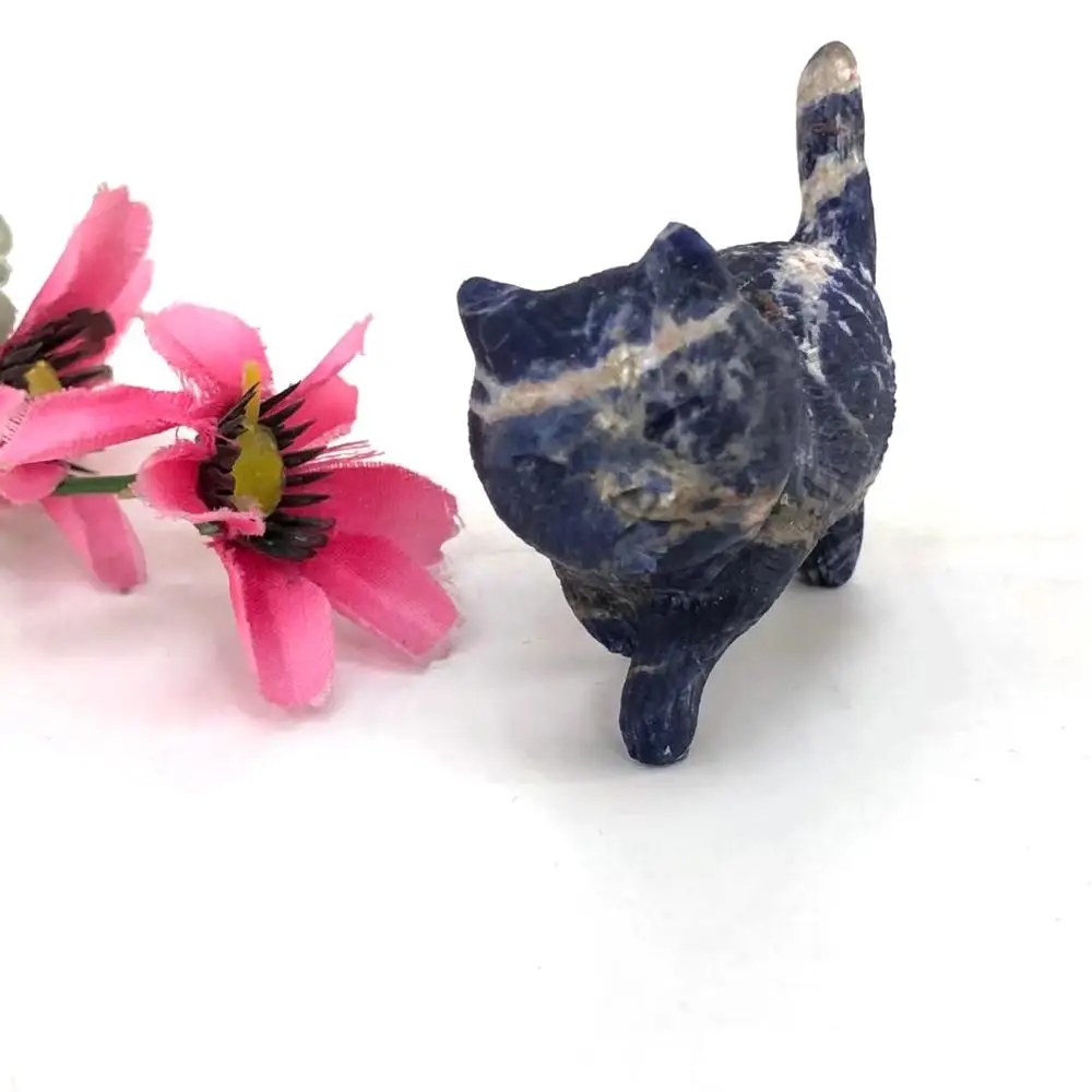Натуральный камень резной кристалл кошка фигурка резьба чакра кварц для лечения