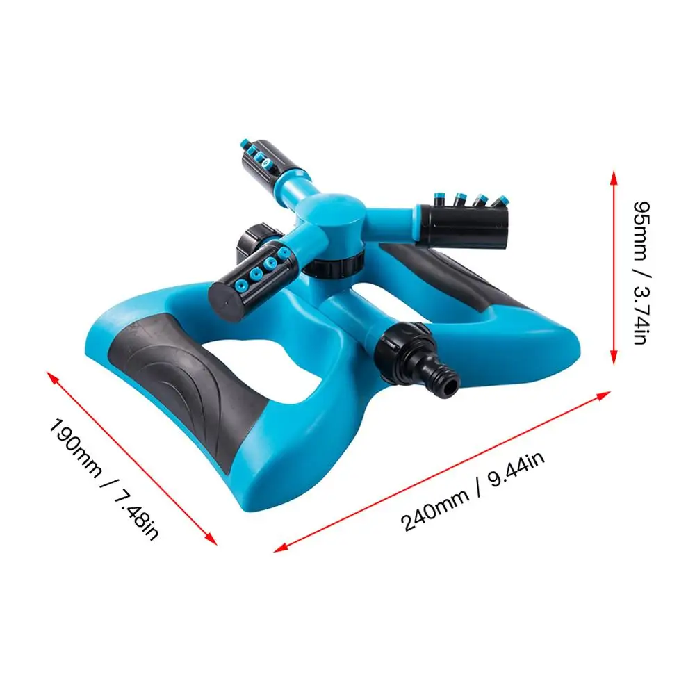 

360 Degree Automatic Rotating Tandem Trigeminal Sprinkler, Nursery Irrigation Garden Automatic Watering Garden Sprinkler