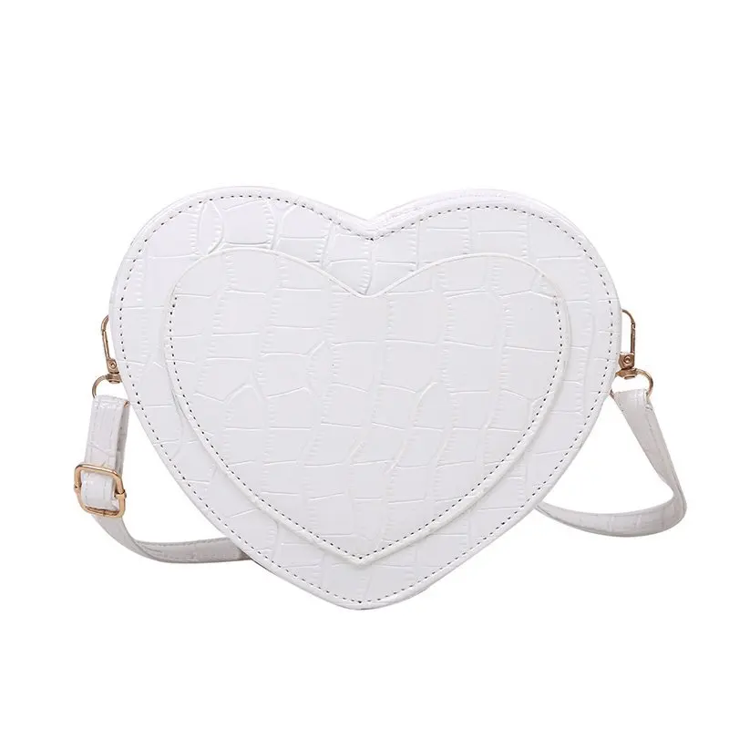 

Heart Shape One Shoulder Cross Body Bags for Women 2021 Luxury Brand Quality Pu Leather Handbags Casual Vintage Torebka Damska