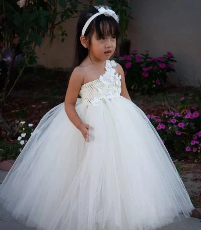 

Children Flower Girl Dresses 9 Colors Girls Wedding Party Tutu Dress Princess Ball Gown For Girls Kids Tulle Dresses