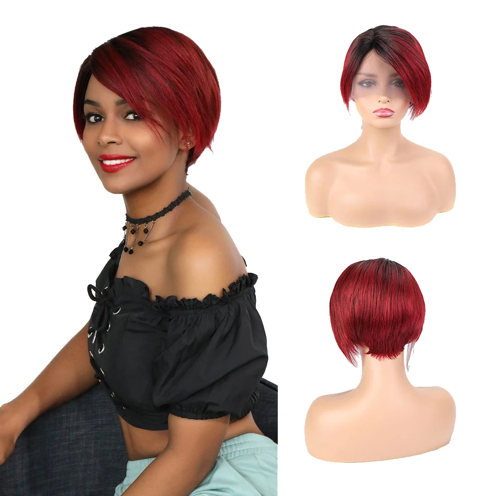 

BLISS Short Pixie Cut Human Hair Wig T1B/bug T Lace Wig Vrigin Brazilian Cuticle Aligned Cheap Wig Fast Shipping