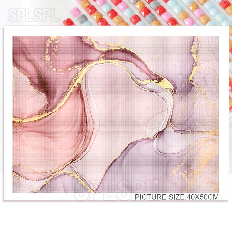

Diamond Painting Artist Color Smudge Gilt Silky Blue Pink Purple Pigment Splash Ink Watercolor Painting Bedroom Hall Decor Mural