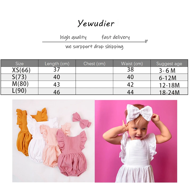 Новинка 2020 комбинезоны для новорожденных одежда милые с оборками и открытой