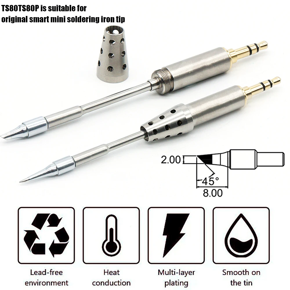 Наконечник мини паяльника Minidso TS80/TS80P умный бессвинцовый наконечник TS B02 BC02 D25 с