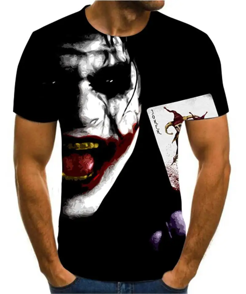 

Joker Be Reborn 2020 New The Joker 3d T Shirt Funny Comics Character Joker With Poker 3d T-Shirt Summer Harajuku Style Tees Top