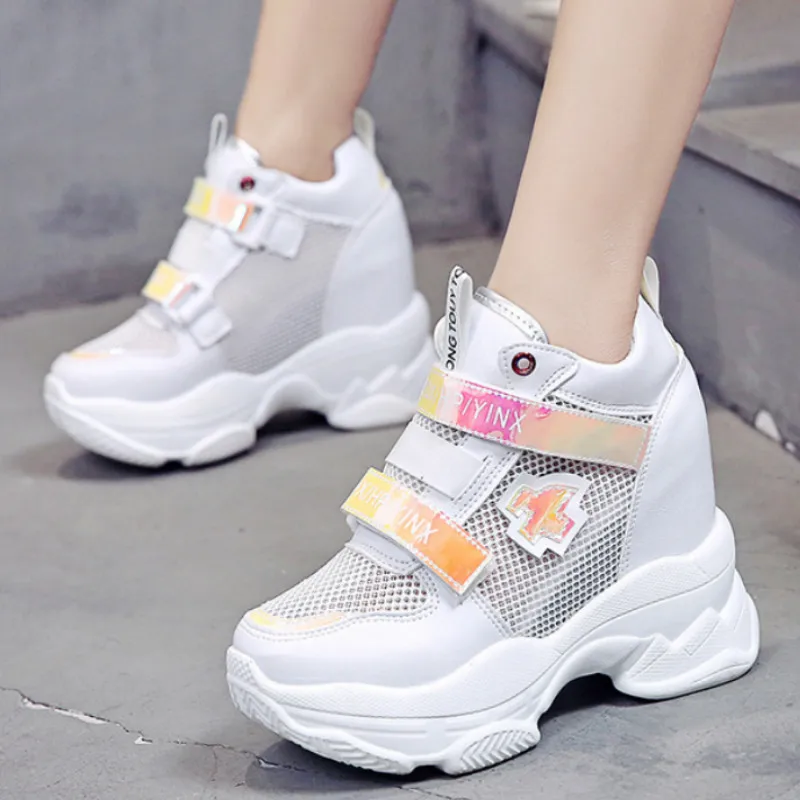 Женские кроссовки увеличивающие рост на 10 см Летние универсальные дышащие