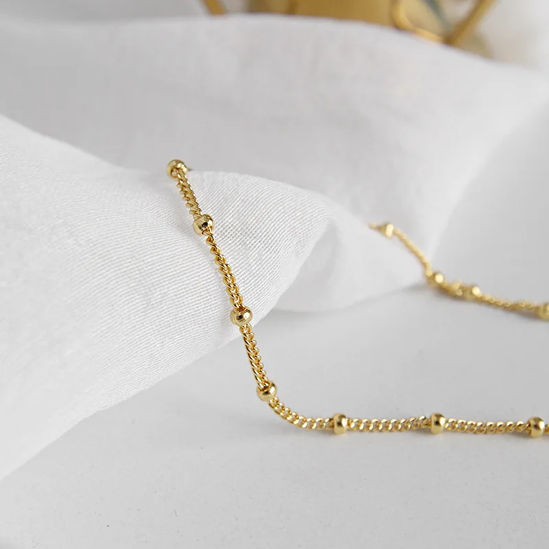 AsinLove модное 18K золотое круглое ожерелье для ключицы из бисера женщин настоящая