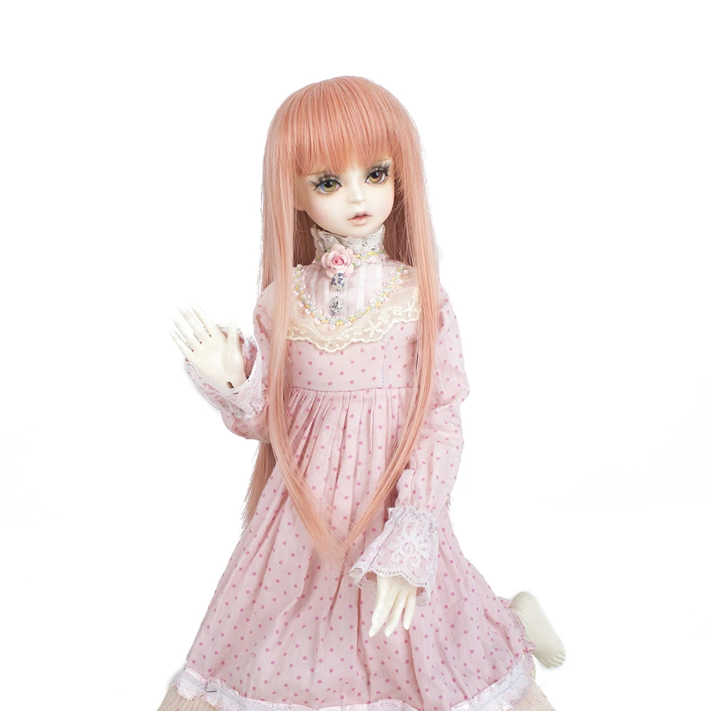 Синтетические длинные прямые основные розовый небольшая orange BJD кукла парик с полной челкой 1/3 1/4 1/6 для выбора