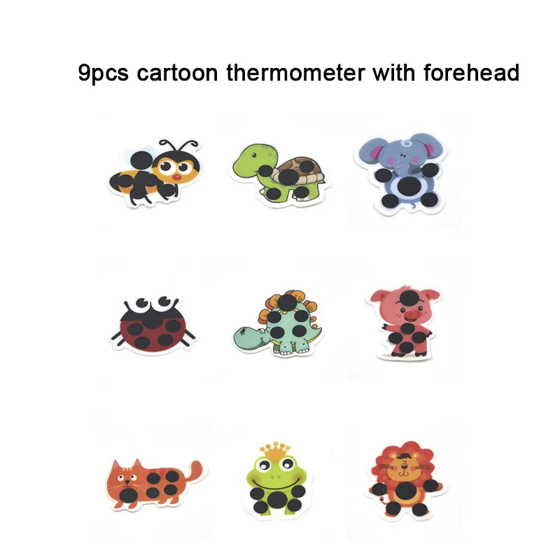 9 шт. Детские Лоб с принтом мультяшных голов термометр для малышей милые Стикеры