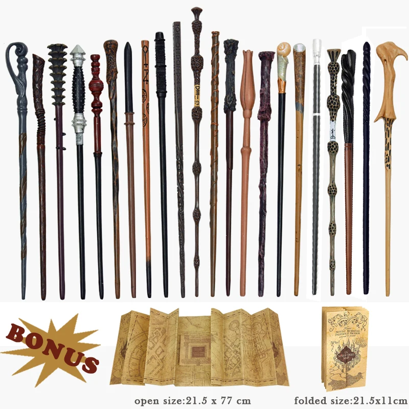 

58 Kinds of Metal Core Potters Magic Wands Malfoy Voldmort Hermione Ron Lucius McGonagall Wand the Marauder's Map no Box