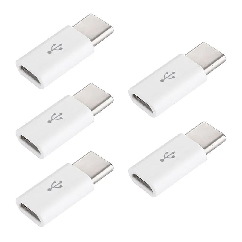 Белый 5 шт. общий USB 3,1 Micro type C зарядный кабель-адаптер конвертер данных общий для умный продукт автомобильные аксессуары интерьер - Название цвета: Белый