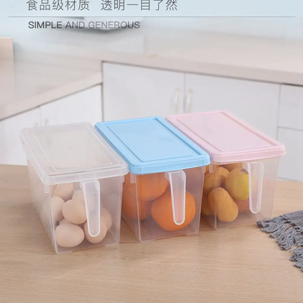 

Storage Plastic With Handle Transparent Refrigerator Sealed Box Kitchen Storage Box Storage Container Food Container