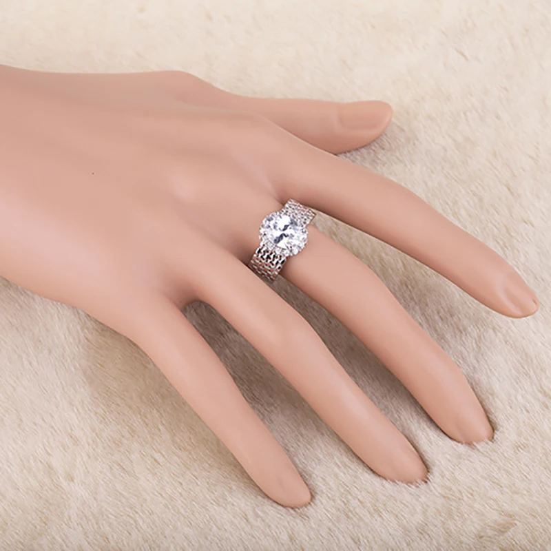 925 anillos серебряное модное изысканное инкрустированное верхнее циркониевое