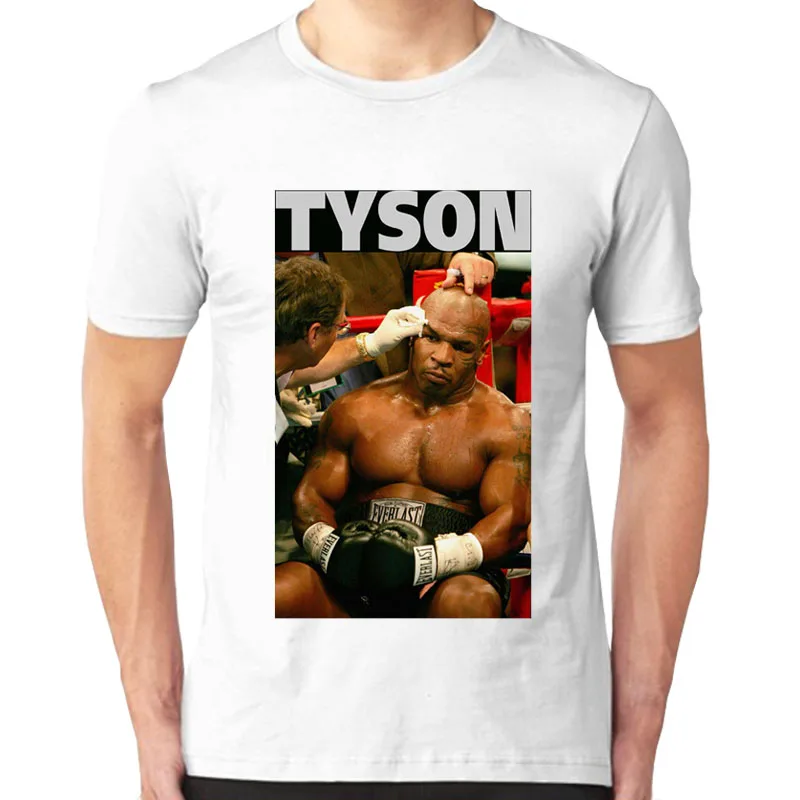 Боксерский Чемпион Tyson Mike memorates Футболка с принтом унисекс боксеры|Мужские