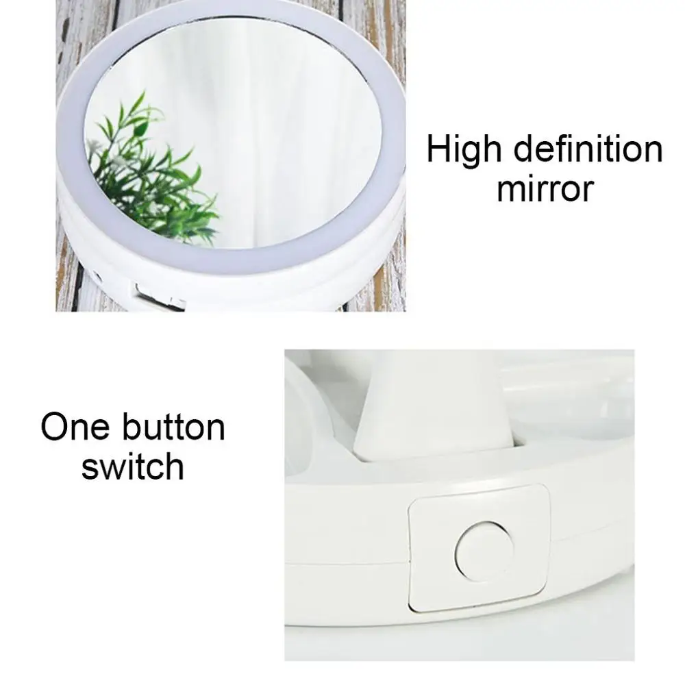 Двойной боковое зеркало для макияжа с светильник USB компьютера и ноутбука