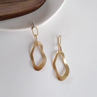 s925 needle fashion jewelry long dangle earrings matte golden plating women jewelry drop earrings party gifts hot sale