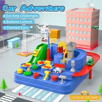 race car tracks kids educational toys manually operated track adventure games rail cars playset mechanical gifts for boys kids