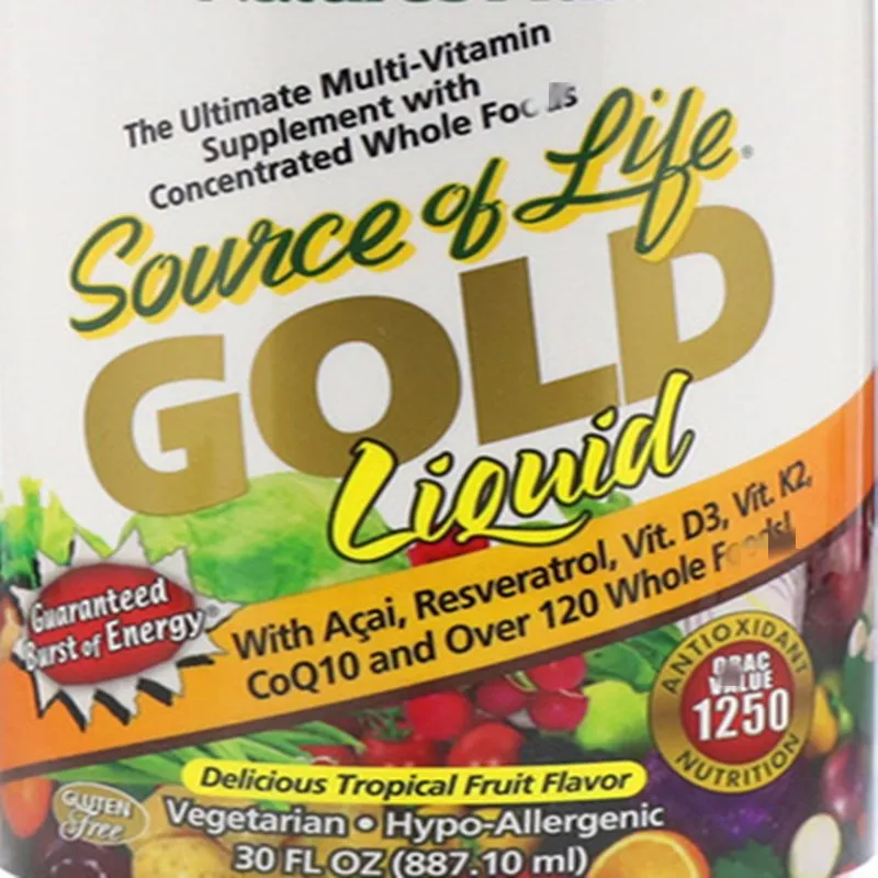 

golden liquid, Compound vitamin, Minerals and Enzymes, Tropical Fruit, 30 oz (887.10 ml)