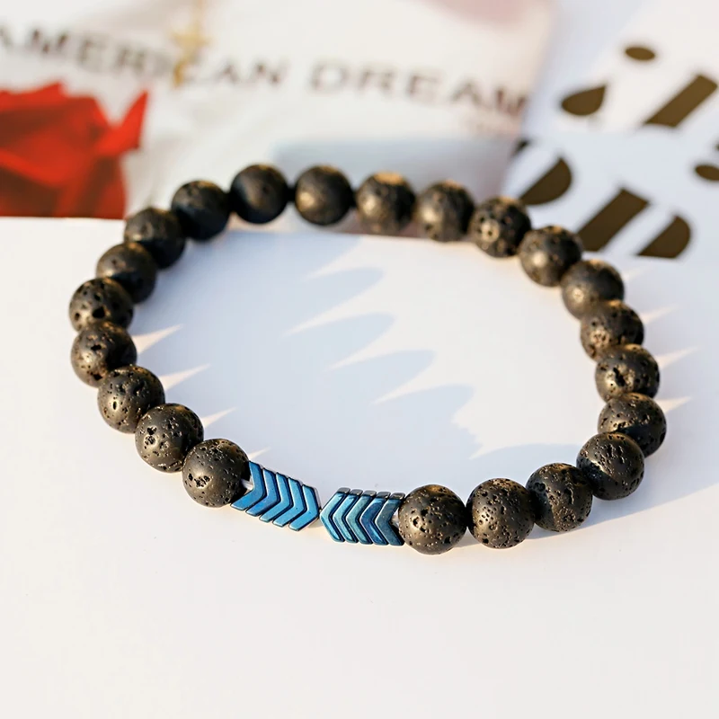 Камень из вулканической лавы диффузор эфирного масла браслеты браслет