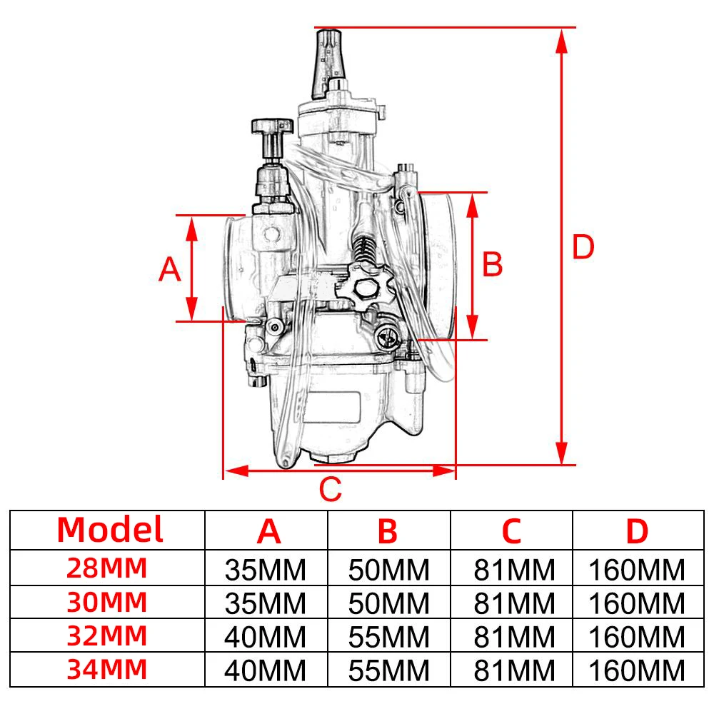Мотоцикл PWK 28 30 32 34 мм КАРБЮРАТОР 2T 4T двигатель Carb с гидроабразивной струей для Keihin