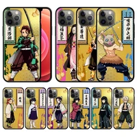mobile phones case for apple iphone 13 11 pro max 7 8 plus 12 mini soft cover x xr xs 6 6s se celular coque japan demon slayers