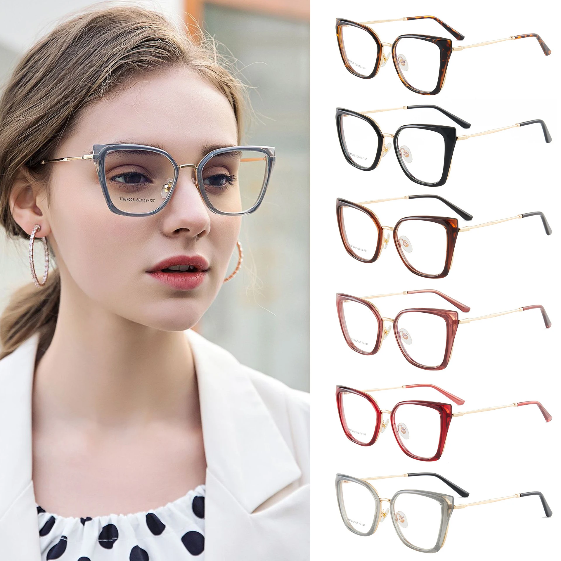 

2020 New Blue Light Glasses Women's Retro Eyeglasses 6 Colors Frame Glasses Sexy Fashion Decorative Antifatigue Computer Glasses