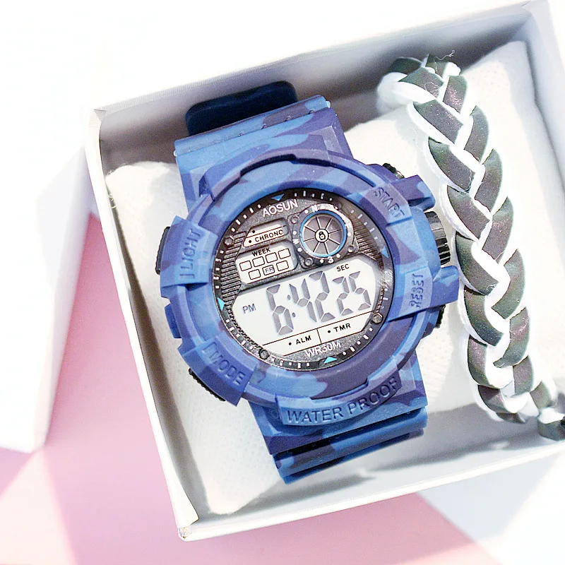 Спортивные женские часы Камуфляжный бренд для девочек модные детские