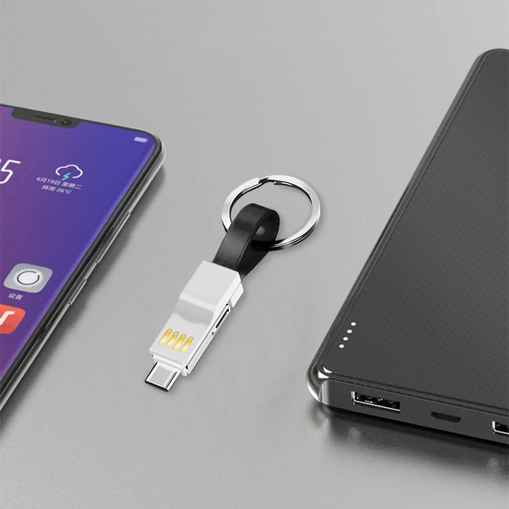 Портативный 3 в 1 Магнитный брелок Micro USB Type C кабель для зарядки данных iPhone Android c