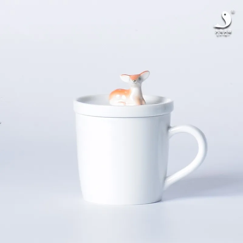 Керамическая Экологичная кружка с рыбками и животными розовый кофе персональные