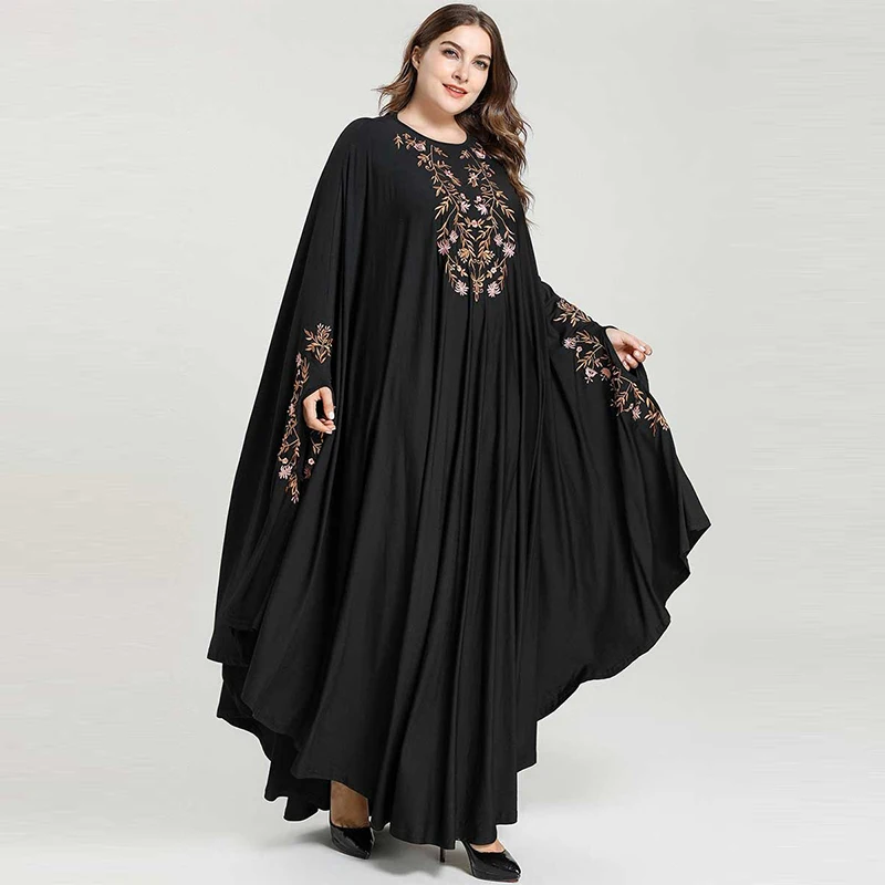 Модное мусульманское платье большого размера для женщин исламское длинный рукав