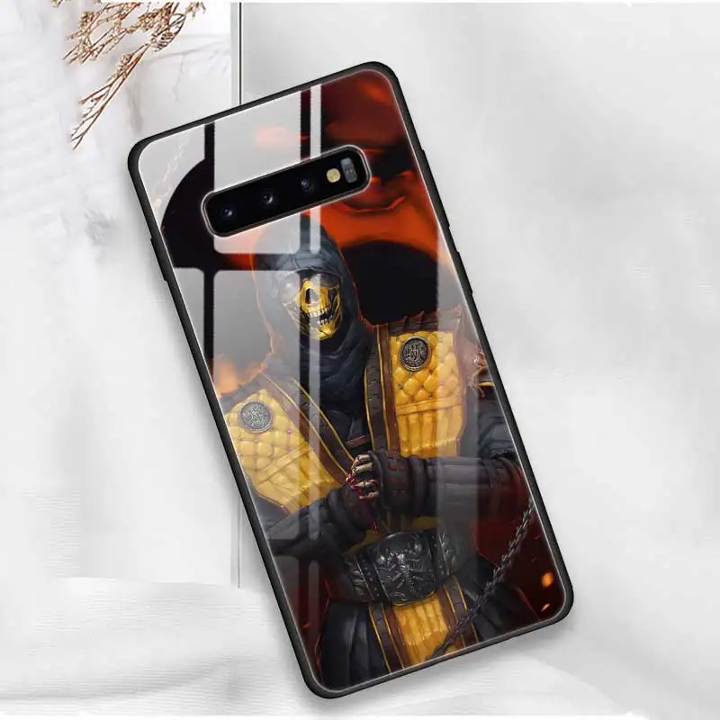 Mmoral Kombat чехол из закаленного стекла для samsung Galaxy S10 S10e S9 S8 Note9 Note 10 Plus 5G A50 A30 силиконовый край Funda Capa