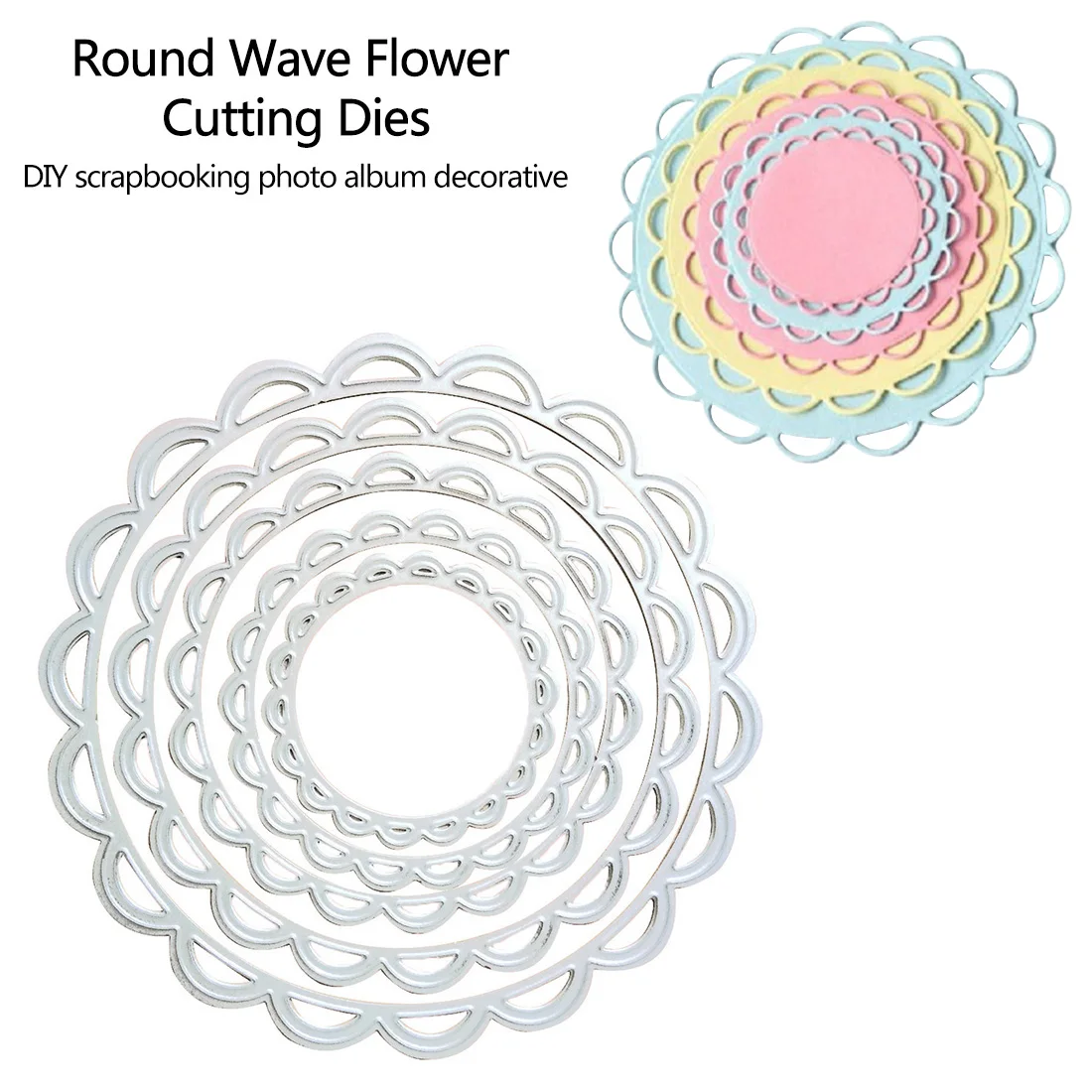 

Round wave cut flower mold mold DIY wave flower cut mold scrapbook photo album paper card metal craft