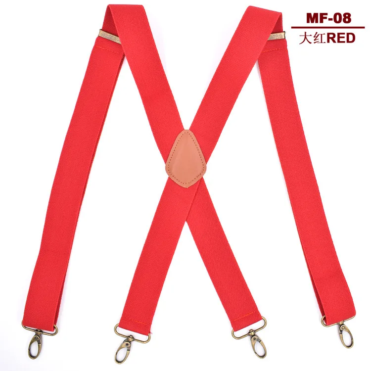 3.5cm Suspenders Для мужчин и женщин, 4 зажима, рубашка для отдыха, 3,5 см, брюки для брюк, зажим на спине, подтяжки из искусственной кожи, эластичный сплав, металлическая головка, регулируемые подтяжки - Цвет: 3.5cm Suspenders